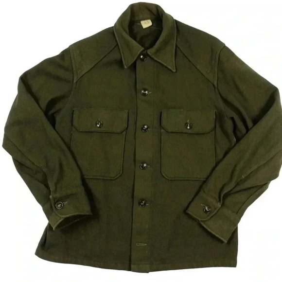 Vintage military green button front shacket - Picture 1 of 5